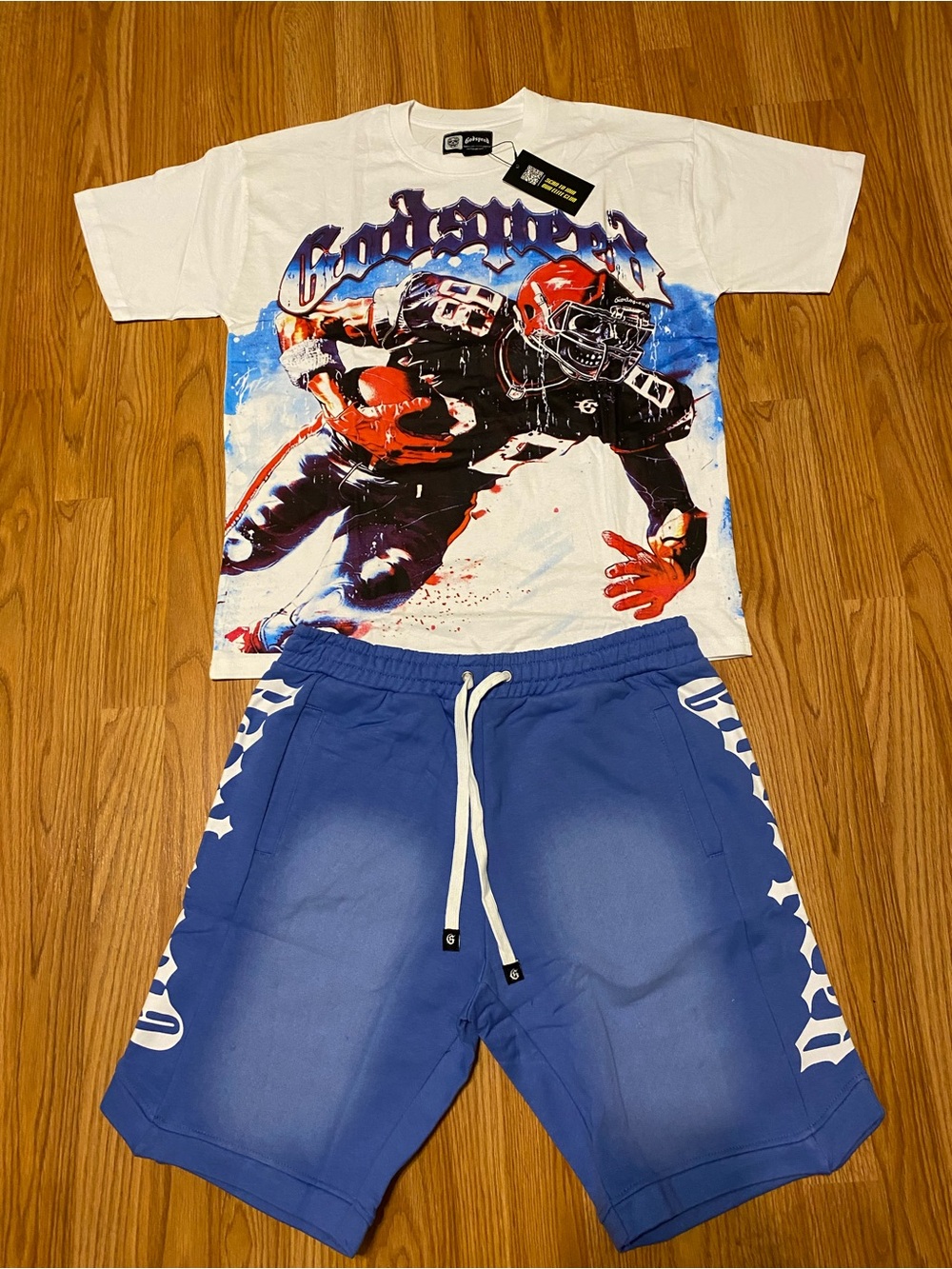Men Godspeed Graphic Football Tee Set